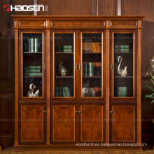 luxury classic office room 4 doors book cabinet bookcase wooden (0807A)